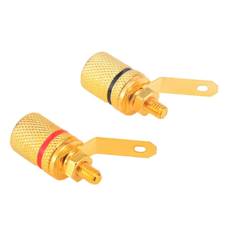 RuiLing 4-Pack 4mm Banana Jack Binding Post Gold Plated Female Socket Plug Terminal Connector for Loudspeaker Amplifier (2pcs Red and 2pcs Black Rubber Ring) - Image 5
